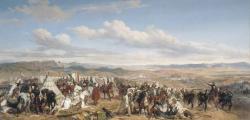 Ayant investi le camp composé de tentes du fils du sultan du Maroc, les troupes françaises sont sur le point de remporter la victoire. 