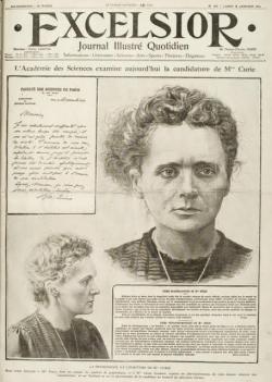 Marie Curie à la Une de l'Excelsior