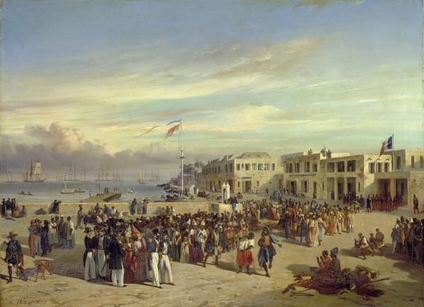 Le prince de Joinville assistant à une danse nègre à l'île de Gorée. Décembre 1842.
