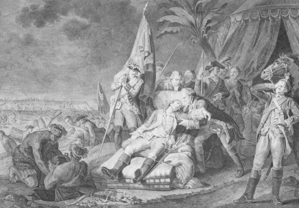 Mort du marquis de Montcalm au combat de Québec en 1759